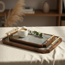 Wooden Tray Set 2 Pcs